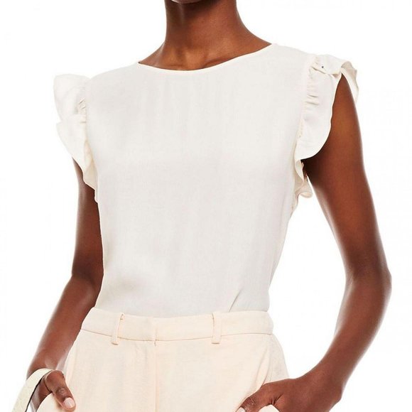 ba&sh Tops - NWT ba&sh Women's Fani Crepe Ruffle Wrap Blouse Large Powder Pink